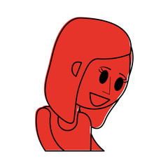 happy woman cartoon icon image