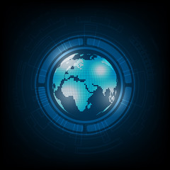 Vector technology digital world.