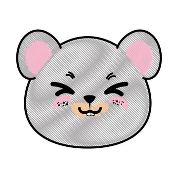 isolated cute mouse face