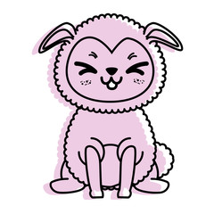 isolated cute standing sheep