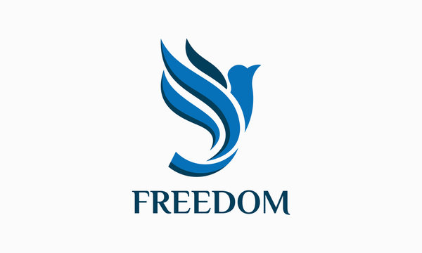 Freedom Flying Bird Logo, Dove Logo template designs