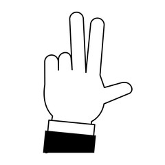 hands with three fingers up icon image