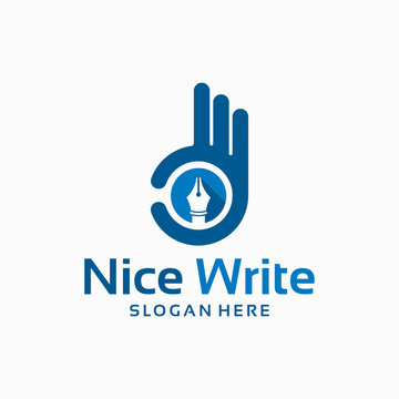 Nice Write Logo with Ok finger template designs
