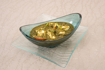 palak paneer, spinach and cheese curry, indian food