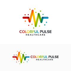 Colorful Pulse Logo minimalist vector, Colorful Pulse Icon