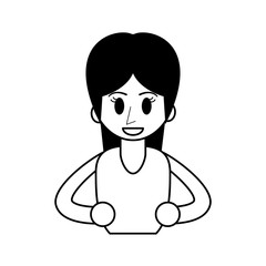 happy woman cartoon icon image