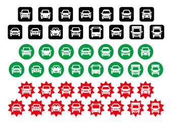 デフォルメした車のアイコン風シルエット