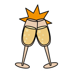 champagne glasses toast icon image