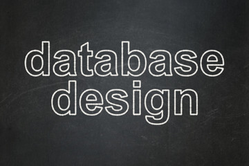 Programming concept: Database Design on chalkboard background