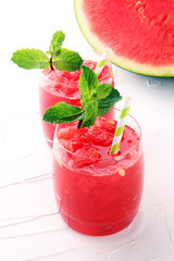 Tasty fresh appetizing watermelon drink smoothie. Watermelon dri