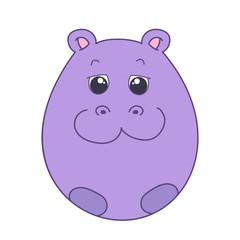 Egg shaped cute little hippo