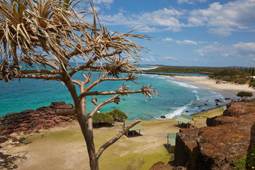 View of duranbah beach and point danger new south wales australia