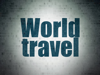 Tourism concept: World Travel on Digital Data Paper background