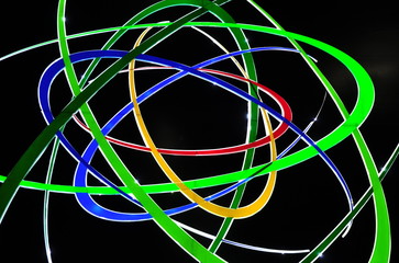 Futuristische Animation farbiger Ellipsen