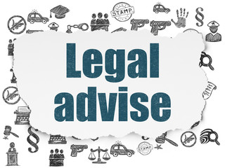 Law concept: Legal Advise on Torn Paper background