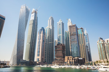 Obraz na płótnie Canvas Skyscrapers In Dubai Marina