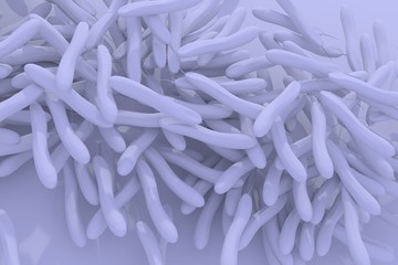 Cholera bacteria vibrio 3d illustration 