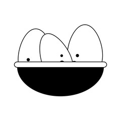 three eggs in bowl icon image
