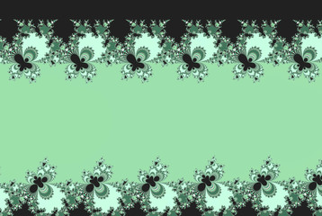 green fractal flowers shape with a copy space