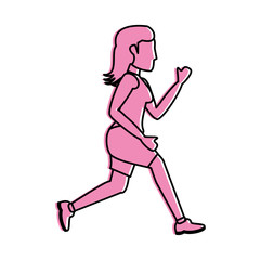 Fototapeta na wymiar woman avatar running icon image