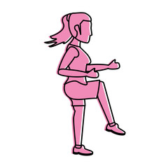 woman avatar running icon image
