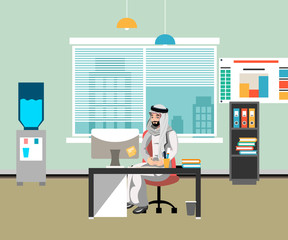 Arabic businessman in office