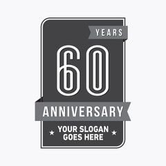 60th anniversary logo. Vector and illustration.
