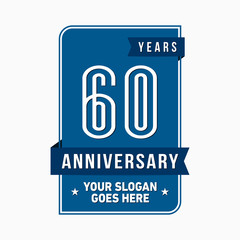 60th anniversary logo. Vector and illustration.
