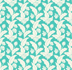 Turquoise Flowers Pattern