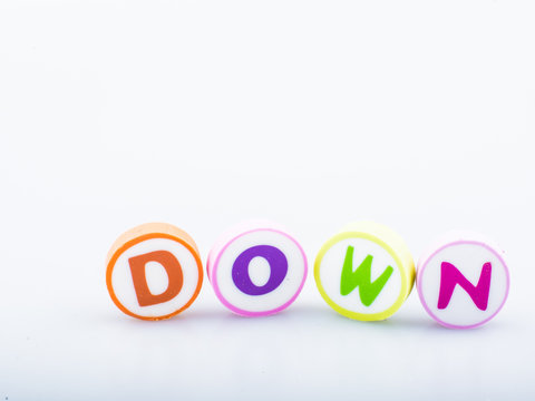  alphabet printed on the shape eraser for learning purposes. Copy space for text and logo. - Powered by Adobe