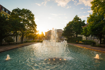 Brunnen auf Joliot Curie Platz 