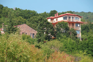 Fototapeta na wymiar Small hotel Bulgaria the Balkan mountain summer resort of St. Vlas