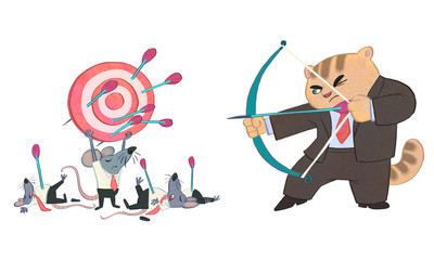 Boss trying to hit the target