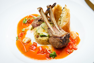 Grilled lamb with cous-cous