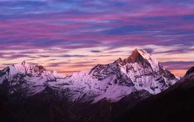 Crédence de cuisine en verre imprimé Annapurna Mount Machapuchare, also called  Fishtail peak, view from Annapurna Base Camp, Nepal, Himalayas