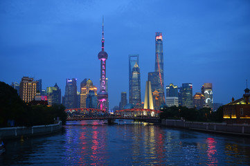 Fototapeta premium Shanghai world financial center skyscrapers