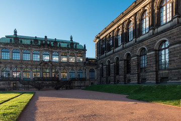 The old buildings in city Dresden against sky