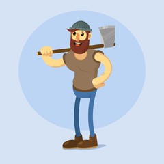Lumberjack with  axe