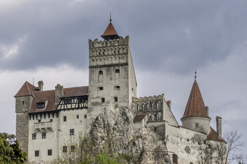 Fototapeta premium Beautiful view of the famous and eerie Bran Castle, Romania