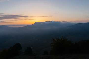 Sunset in the mountains