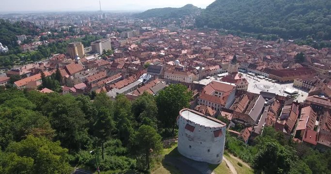 Brasov Transylvania Romania also known as Kronstadt or Brasso aerial video footage