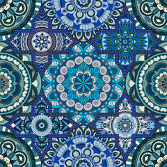Patchwork pattern. Vintage decorative elements. Hand drawn background. Islam, Arabic, Indian, ottoman motifs. Perfect for printing on fabric or paper.