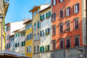Fototapeta na wymiar Facade of residential buildings in Florence, Italy