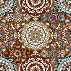 Patchwork pattern. Vintage decorative elements. Hand drawn background. Islam, Arabic, Indian, ottoman motifs. Perfect for printing on fabric or paper.