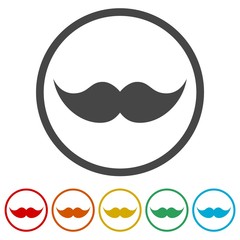 Male mustache icons set - vector illustration 