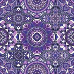 Patchwork pattern. Vintage decorative elements. Hand drawn background. Islam, Arabic, Indian, ottoman motifs. Perfect for printing on fabric or paper.