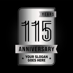 115 years anniversary design template. Vector and illustration.
