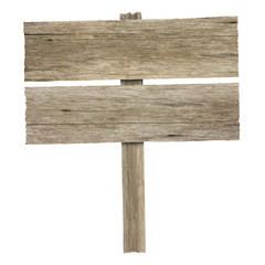 Wooden sign isolated on white