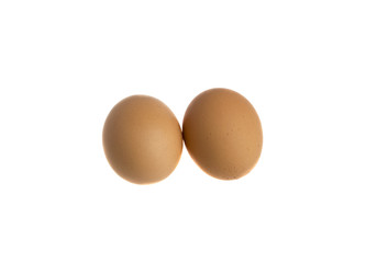 Eggs on white background
