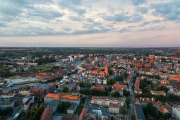 Fototapeta na wymiar Old town of Gdansk, top view